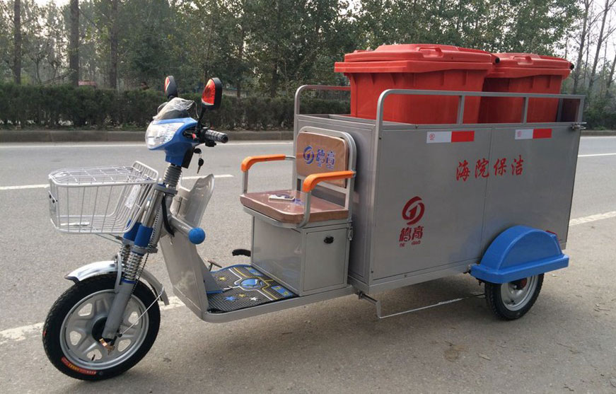 萊蕪市電動三輪雙桶車DG3240A2配2個240垃圾桶0