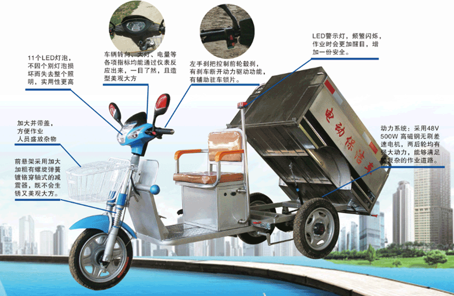 安徽省電動(dòng)三輪快速保潔車DG31000BA1